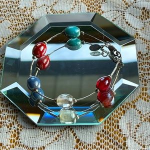 Vintage liquid silver & glass bracelet Morgan